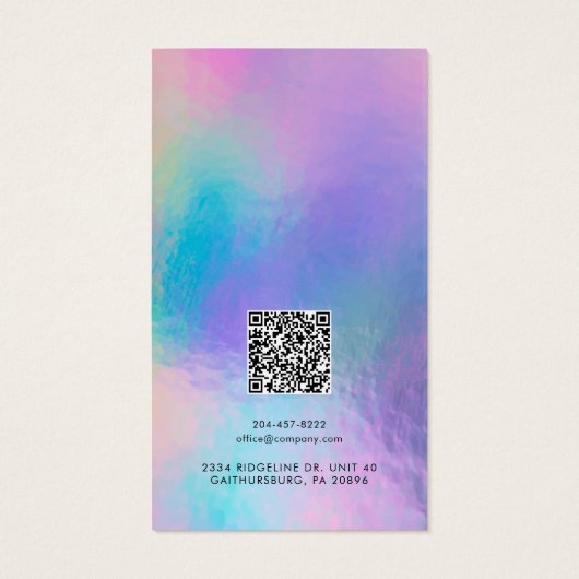 Business Logo Holographic QR Code Earning Display Visitekaartje (Achterkant)