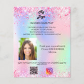 Business logo holographic qr code instagram flyer (Voorkant)