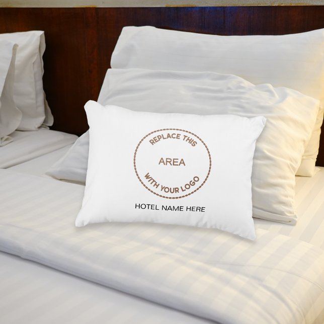 Business Logo Hotel Guest House Name White Accent Kussen (Creator heeft geüpload)