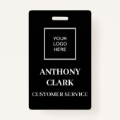 Business Logo ID Black Modern Medewerker Badge (Achterkant)