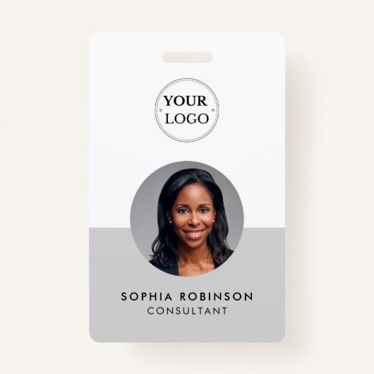 Business Logo ID Kaart QR Code Minimalistische med Badge (Voorkant)