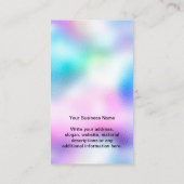 Business Logo Iridescent Earning Display Card Visitekaartje (Achterkant)