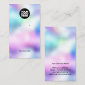 Business Logo Iridescent Earning Display Card Visitekaartje (Voorkant / Achterkant)