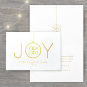 Business Logo JOY Kerstversiering Witte Vakantie Folie Kaarten
