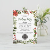 Business Logo Kerst Feestdagen Medewerkersfeest Kaart (Staand voorkant)