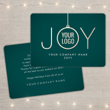 Business Logo Kerstversiering Blauwgroen Green JOY
