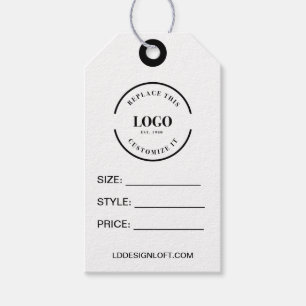 Business Logo Kledinglabel Prijsgrootte Cadeaulabel