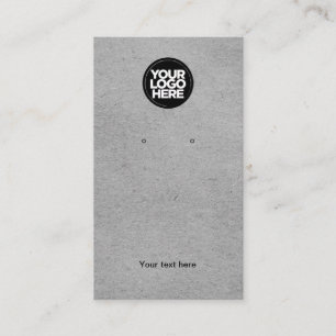 Business Logo Kraft Grey Earring Display Kaart Visitekaartje