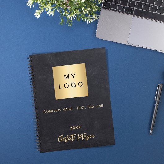 Business logo krijtbord grijze naam 2026 planner