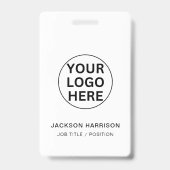 Business Logo l Personeel ID Zwart-wit Badge (Achterkant)
