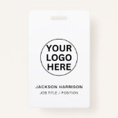 Business Logo l Personeel ID Zwart-wit Badge (Achterkant)