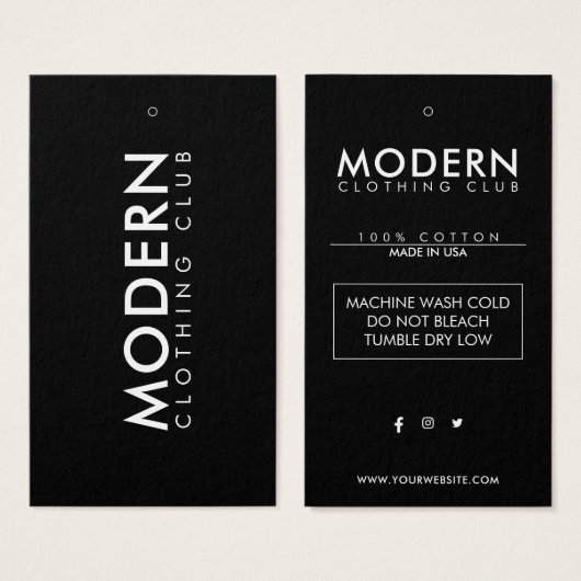 Business Logo Label Clothing Hang Label Visitekaartje (Voorkant /achterkant)