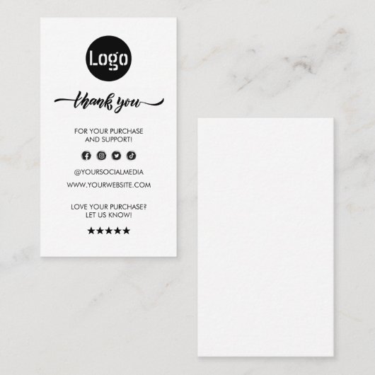 Business Logo Label Hang Label (Voorkant / Achterkant)