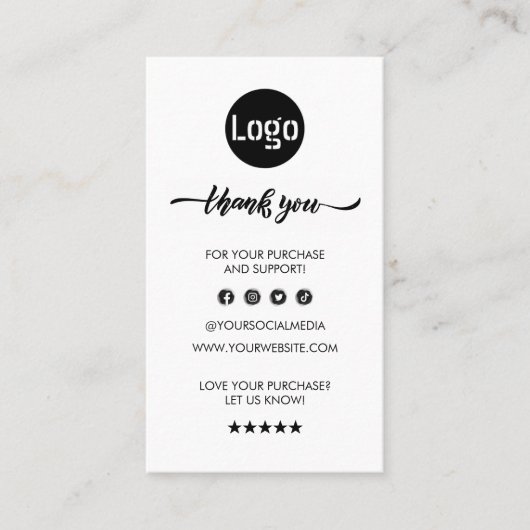 Business Logo Label Hang Label (Voorkant)