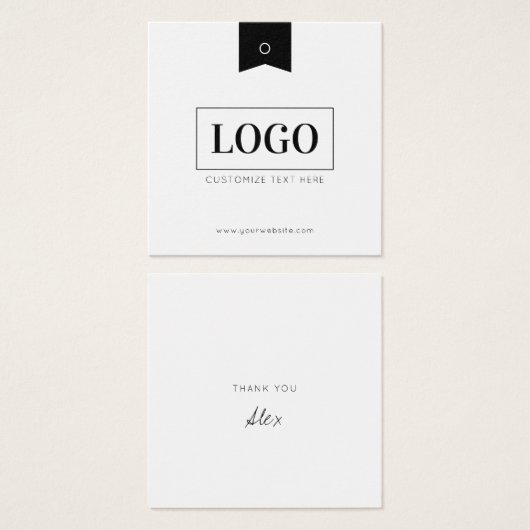 Business Logo Label Hang Label Vierkante Visitekaartjes (Voorkant /achterkant)