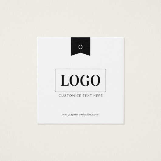 Business Logo Label Hang Label Vierkante Visitekaartjes (Voorkant)