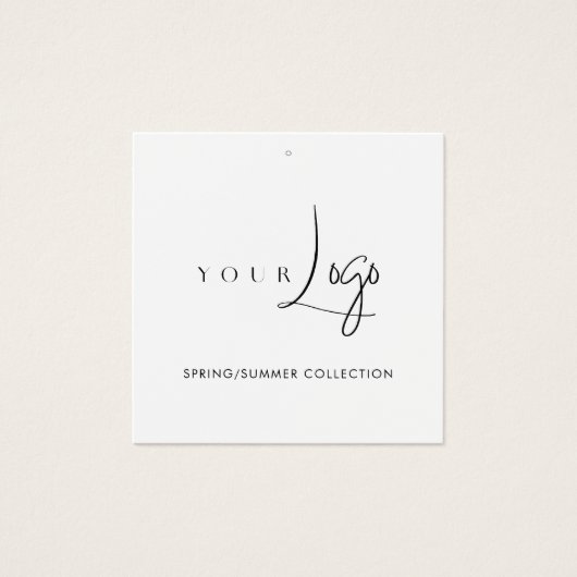 Business Logo Label Hang Label Vierkante Visitekaartjes (Voorkant)