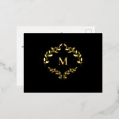 Business Logo Laurel Krans Monogram Bedankt Folie Feestdagen Briefkaart (Voorkant / Achterkant)