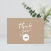 Business Logo Light Mocha Brown Dank u kaart (Staand voorkant)