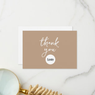 Business Logo Light Mocha Brown Dank u kaart