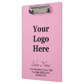 Business Logo Light Pink Black Salon Naam Adres Klembord (Links)