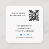 Business Logo Loyalty Black White Elegant QR Code Kortingskaartje (Achterkant)