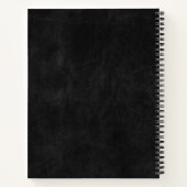 Business Logo Luxe Zwart Lederen Golden Stripe Notitieboek (Achterkant)