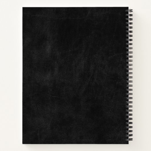 Business Logo Luxe Zwart Lederen Golden Stripe Notitieboek (Achterkant)