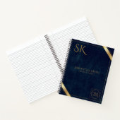Business Logo Luxury Navy Leather 2025 Custom Notitieboek (Binnen)