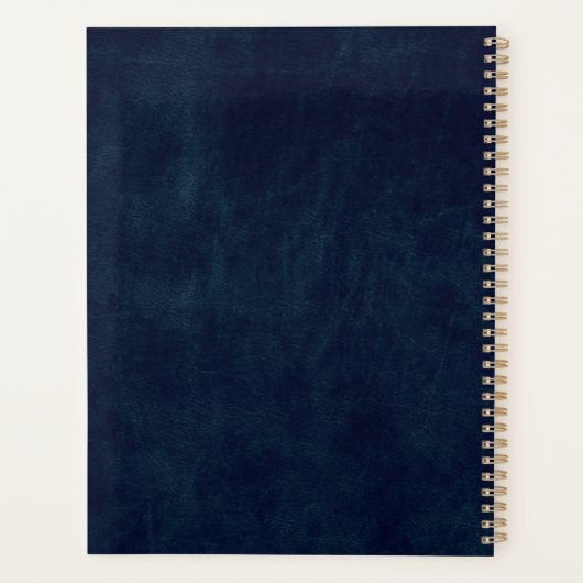 Business Logo Luxury Navy Leather 2025 Custom Planner (Achterkant)