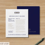 Business Logo Marketing Flyer<br><div class="desc">Een eenvoudige aangepaste marine blauw en goud business flyer sjabloon in een moderne minimalistische stijl die gemakkelijk kan worden bijgewerkt met uw bedrijf logo,  contactgegevens en aangepaste flyer tekst. Ideaal voor marketingproducten,  services,  promoties,  prijzen voor evenementen en meer. Perfect voor zakelijke professionals die hun merkaanwezigheid willen verbeteren.</div>