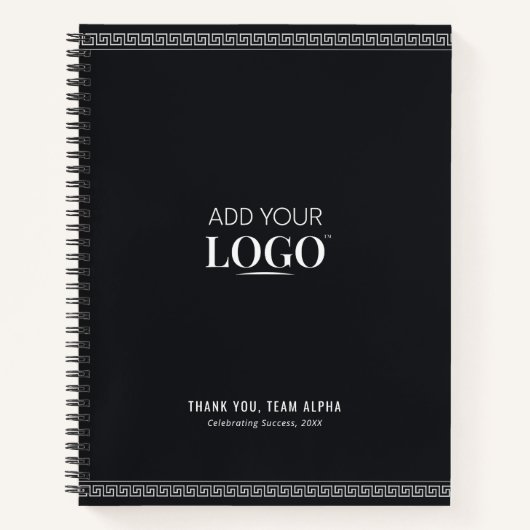 Business Logo Medewerker Waardering Greek Meander Notitieboek (Voorkant)