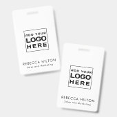 Business Logo Medewerkers Modern Custom Badge (Voor- en achterkant)