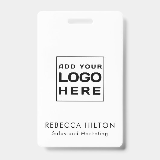 Business Logo Medewerkers Modern Custom Badge (Voorzijde)