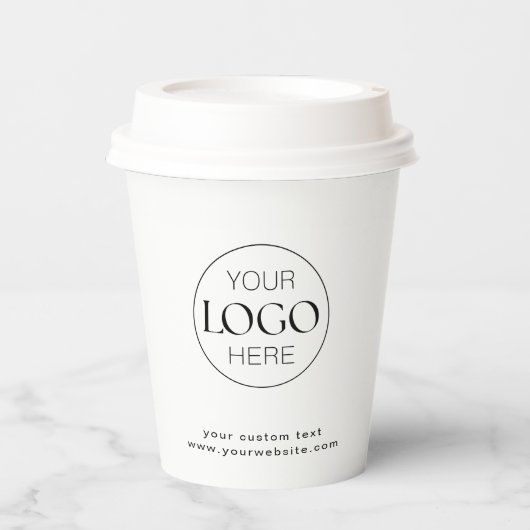 Business Logo Merk Modern Simple Clean Papieren Bekers (Voorkant)