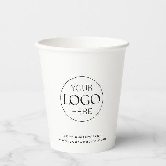 Business Logo Merk Modern Simple Clean Papieren Bekers (Voorkant)