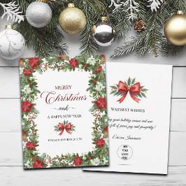 Business Logo Merry Christmas Thank You Card   Notitiekaartje