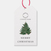 Business Logo Merry-kerstboom Cadeaulabel (Voorkant)