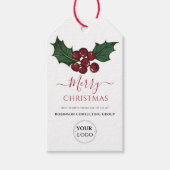 Business Logo Merry kerstcompany Festive Cadeaulabel (Voorkant)