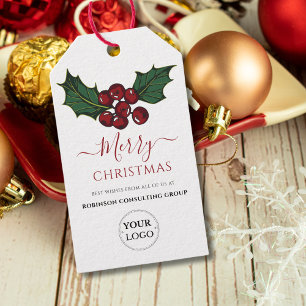 Business Logo Merry kerstcompany Festive Cadeaulabel