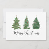 Business Logo Merry Kerstscript en Trees Hol Feestdagenkaart (Voorkant)