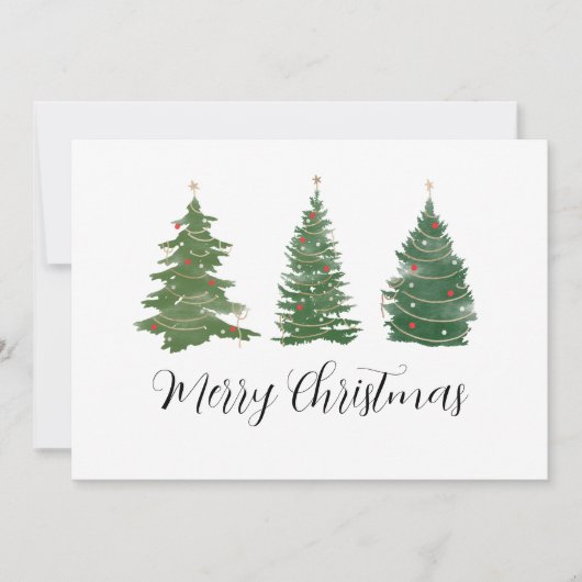 Business Logo Merry Kerstscript en Trees Hol Feestdagenkaart (Voorkant)