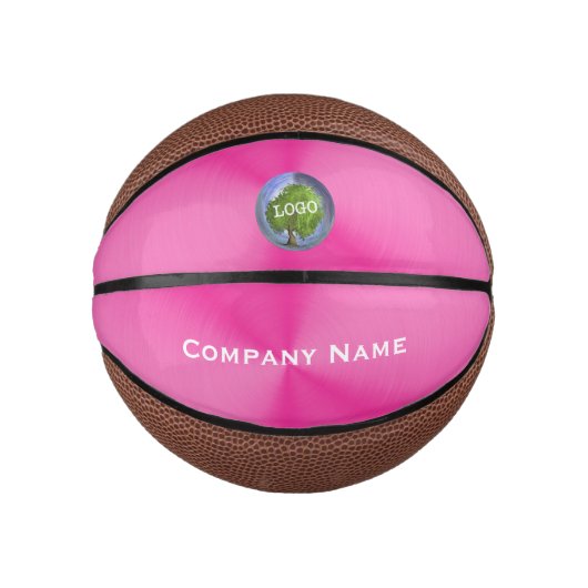 Business Logo Mini Pink Basketbal (Voorkant)
