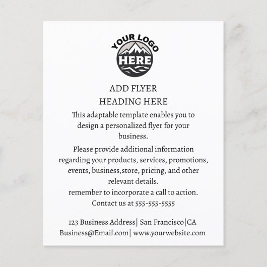 Business Logo Minimal Marketing Wit Flyer (Voorkant)