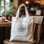 Business Logo Minimal Modern Typography Border Tote Bag