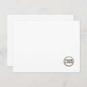 Business Logo Minimal White Flat Note Card Notitiekaartje (Voorkant / Achterkant)