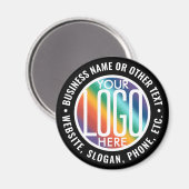 Business Logo Minimalist Company Adverteren Zwart Magneet (Voorkant / Achterkant)