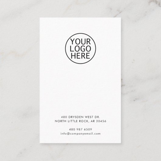 Business Logo Minimalist Eenvoudig Aangepast Kortingskaartje (Achterkant)