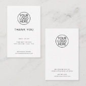 Business Logo Minimalist Eenvoudig Aangepast Kortingskaartje (Voorkant / Achterkant)