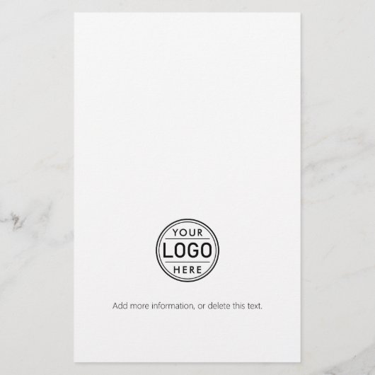 Business Logo Minimalist Eenvoudig Zwart Wit Flyer (Achterkant)